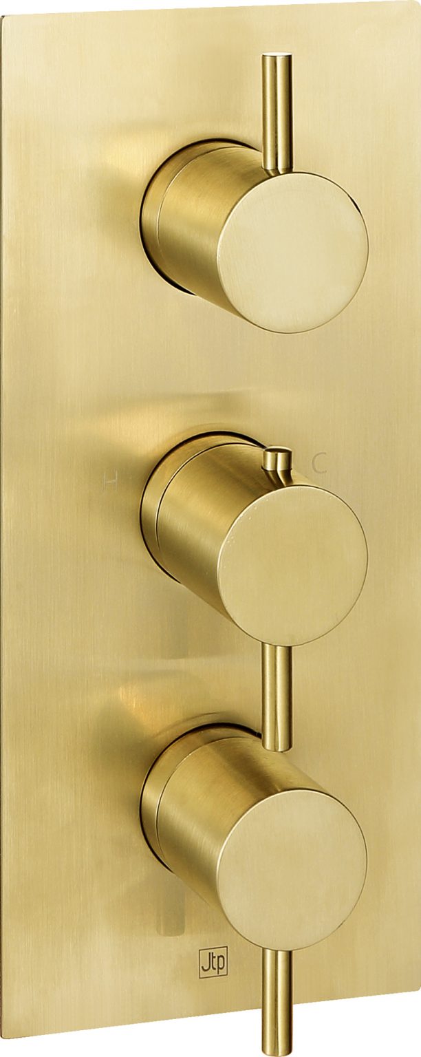 Brushed Brass Metal Pneumatic Flush Plate - Just Taps